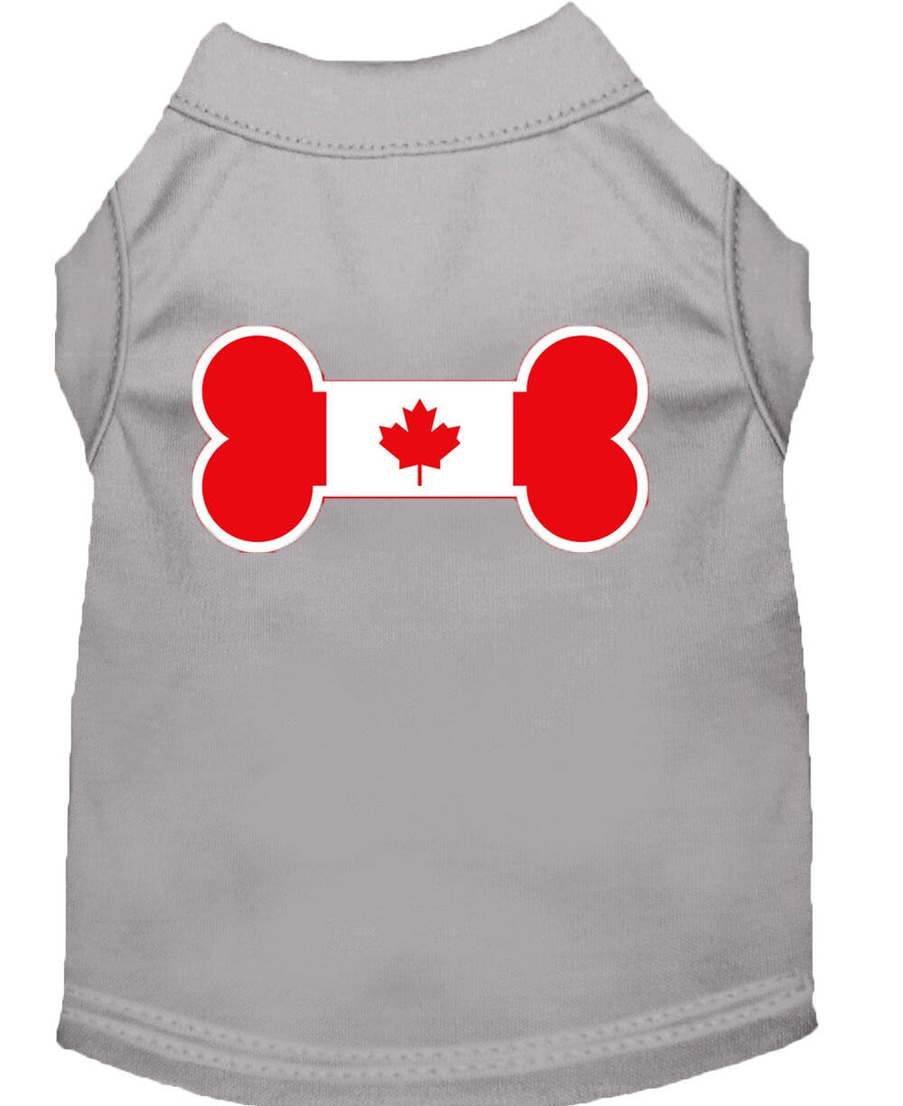 Pet Shirt "Bone Shaped Canadian Flag" Gray