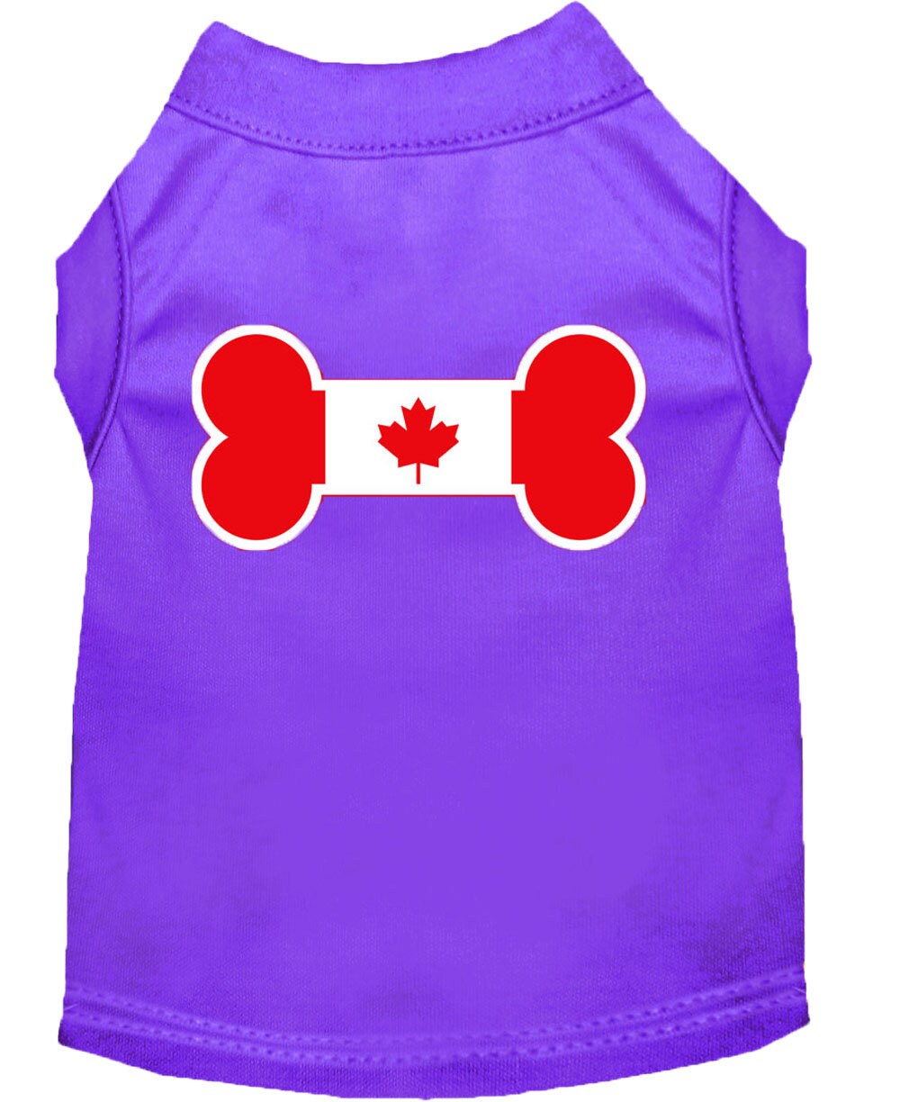 Pet Shirt "Bone Shaped Canadian Flag" Purple