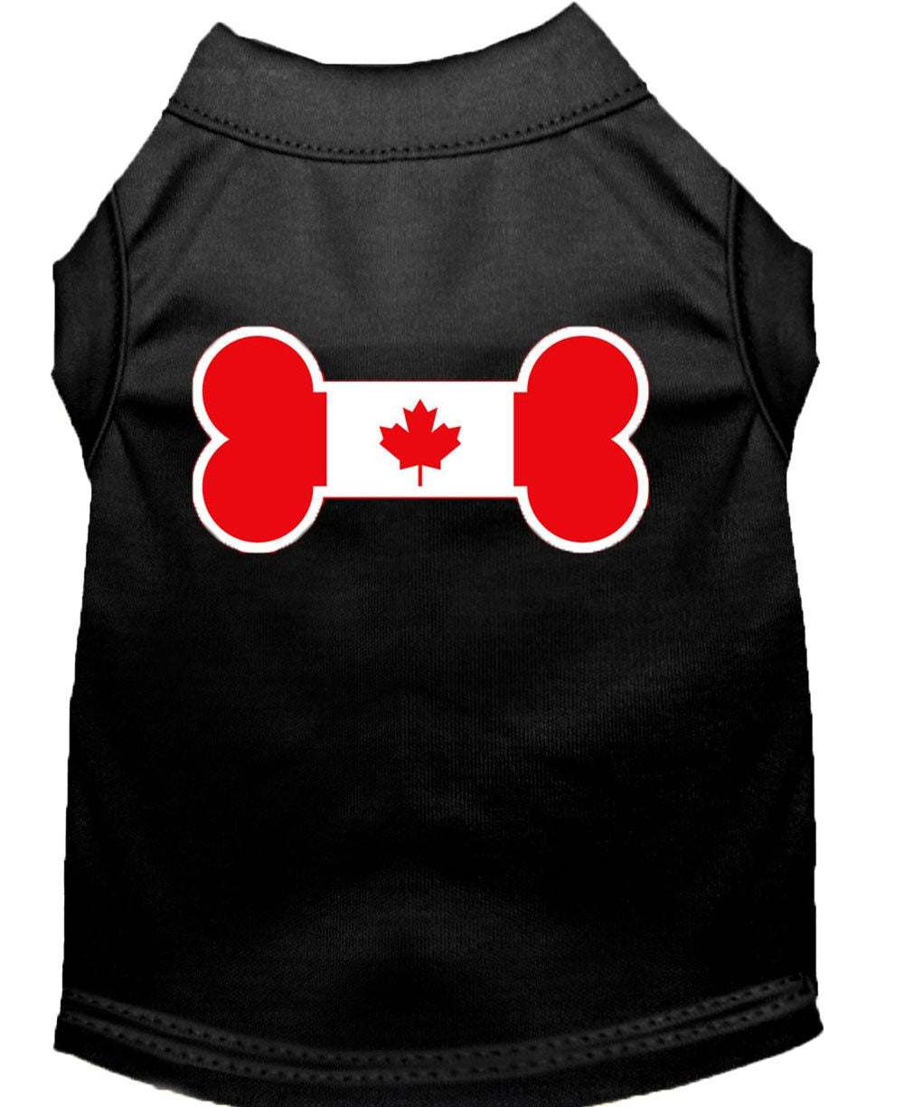 Pet Shirt "Bone Shaped Canadian Flag" Black