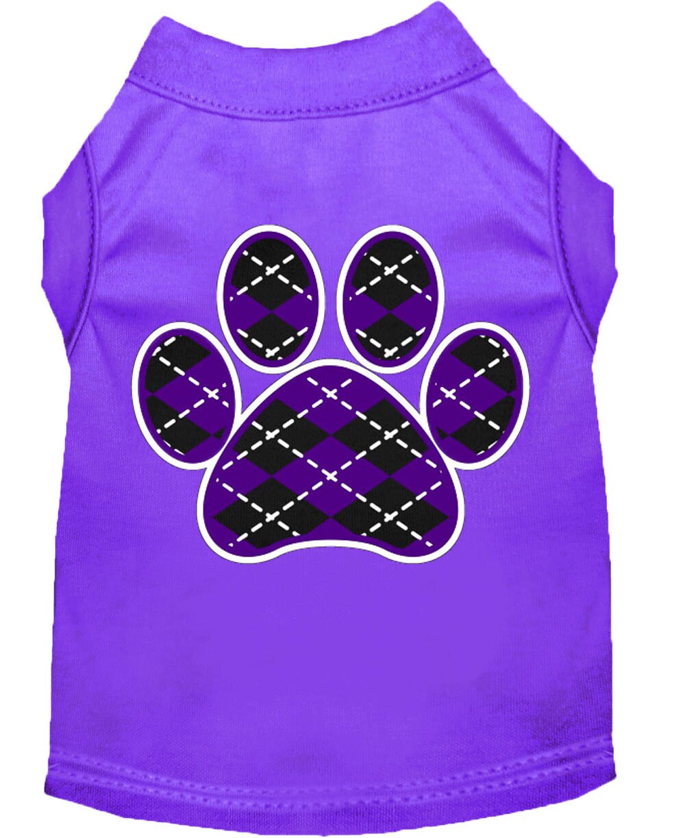 Pet Shirt "Argyle Paw Purple" Purple