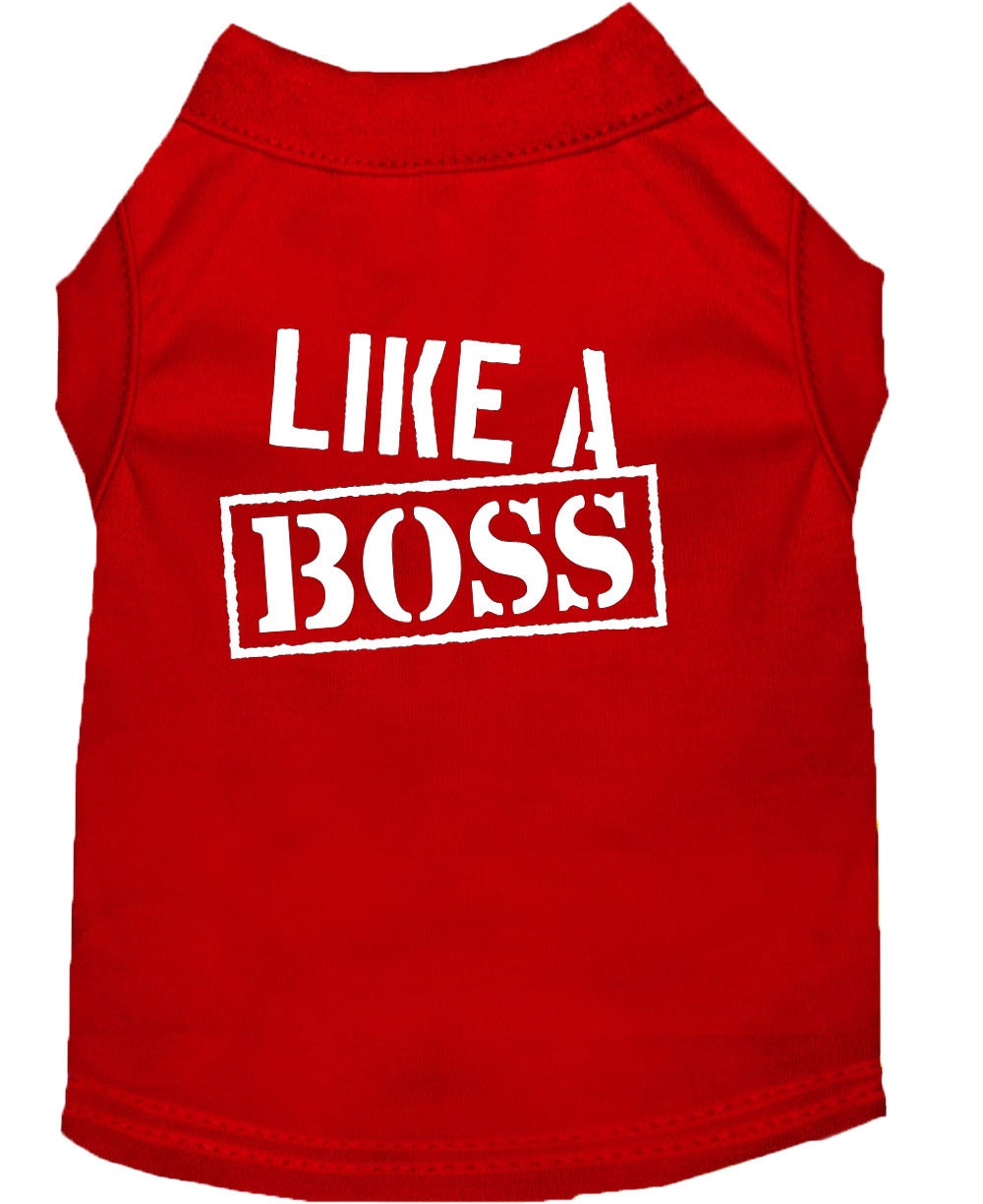 Pet Shirt "Like A Boss" Red