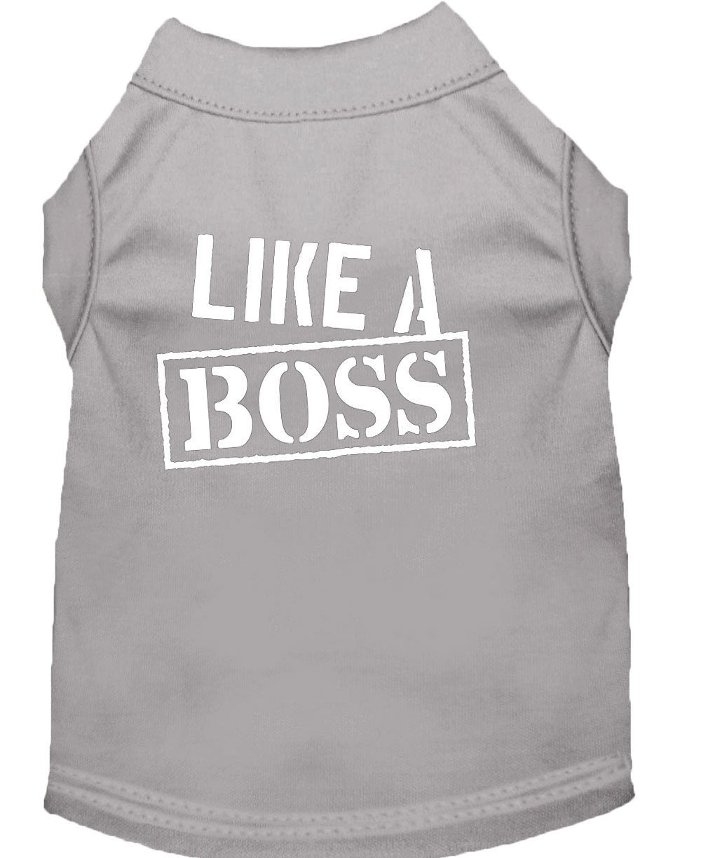 Pet Shirt "Like A Boss" Gray