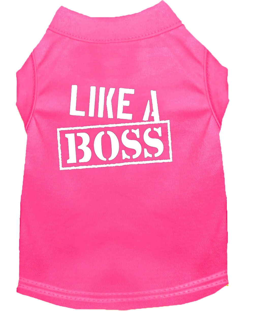 Pet Shirt "Like A Boss" Bright Pink