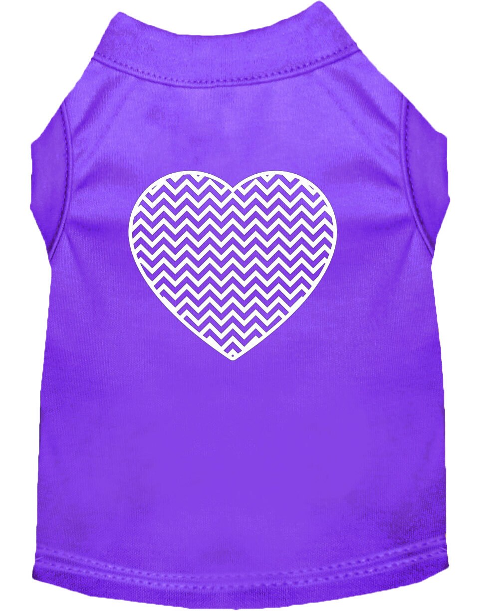 Pet Shirt "Chevron Heart" Purple