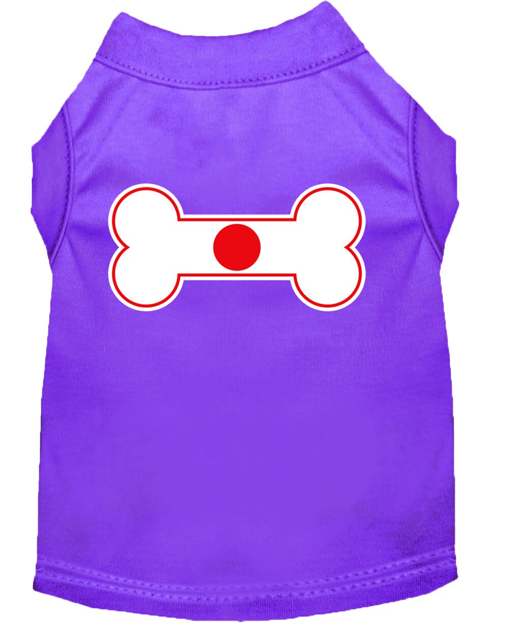 Pet Shirt "Bone Shaped Japan Flag" Purple