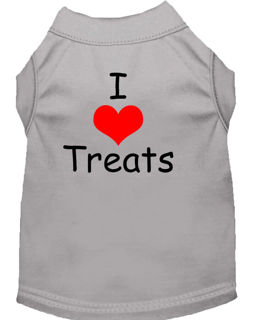 Pet Shirt "I Love Treats" Gray