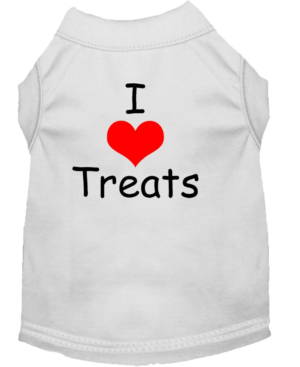 Pet Shirt "I Love Treats" White