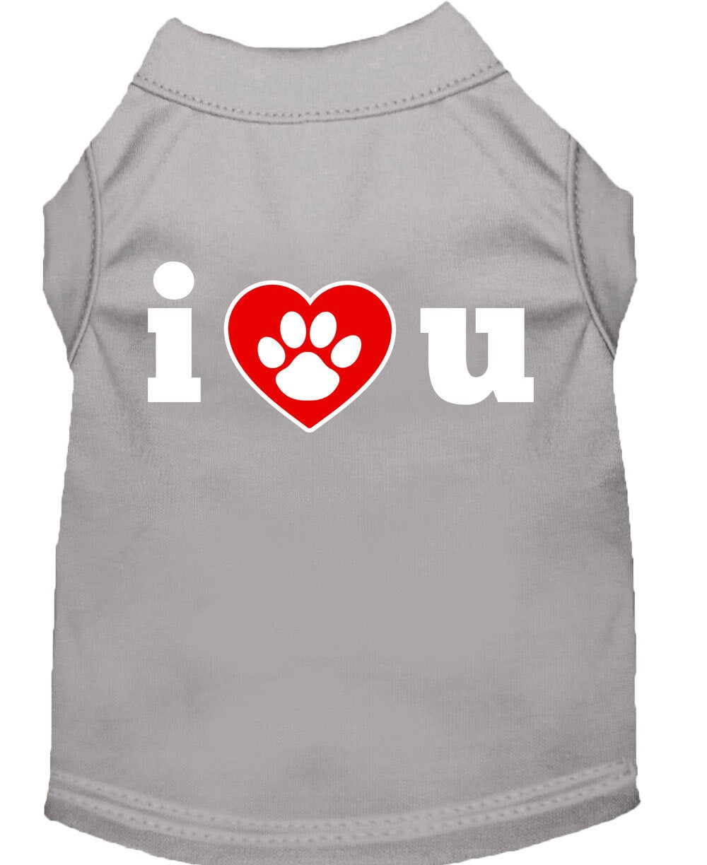 Pet Shirt "I Love You" Gray