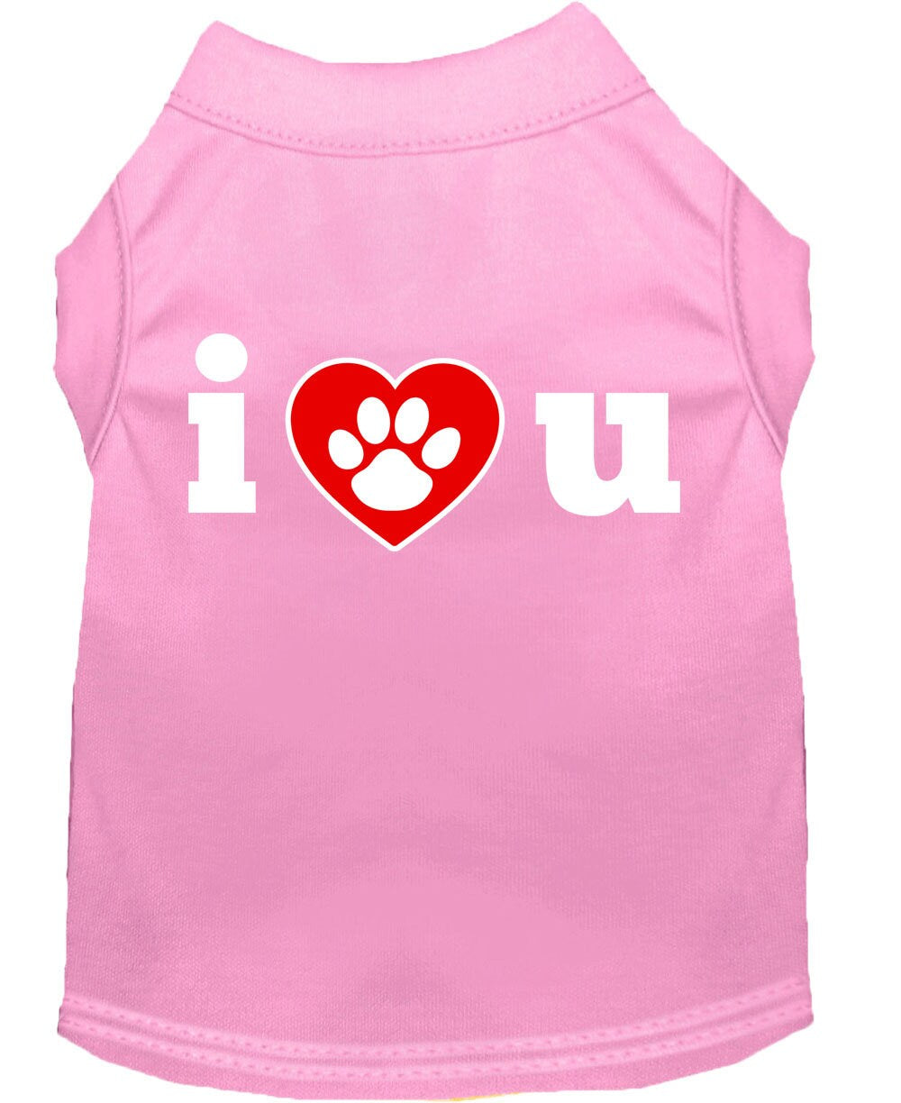 Pet Shirt "I Love You" Light Pink