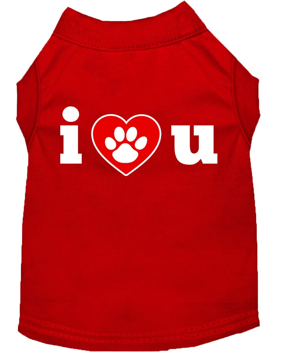 Pet Shirt "I Love You" Red
