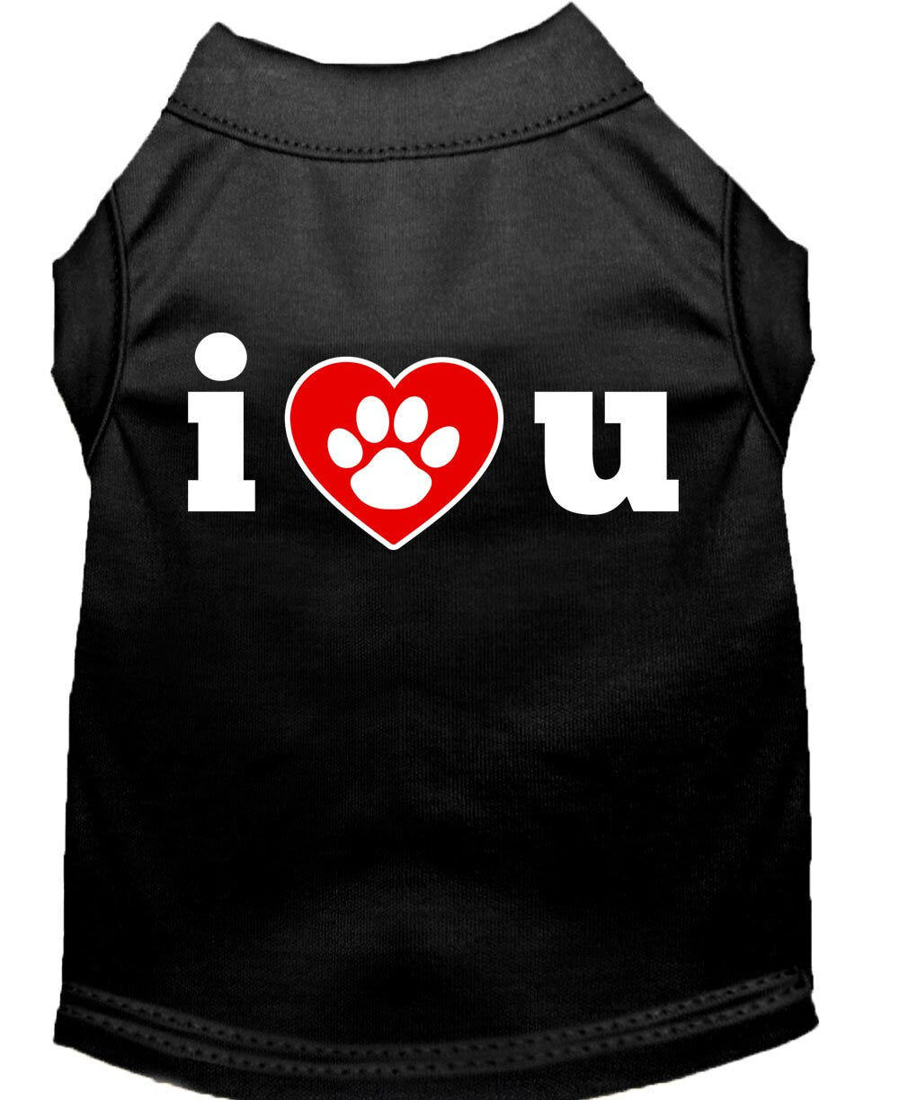 Pet Shirt "I Love You" Black