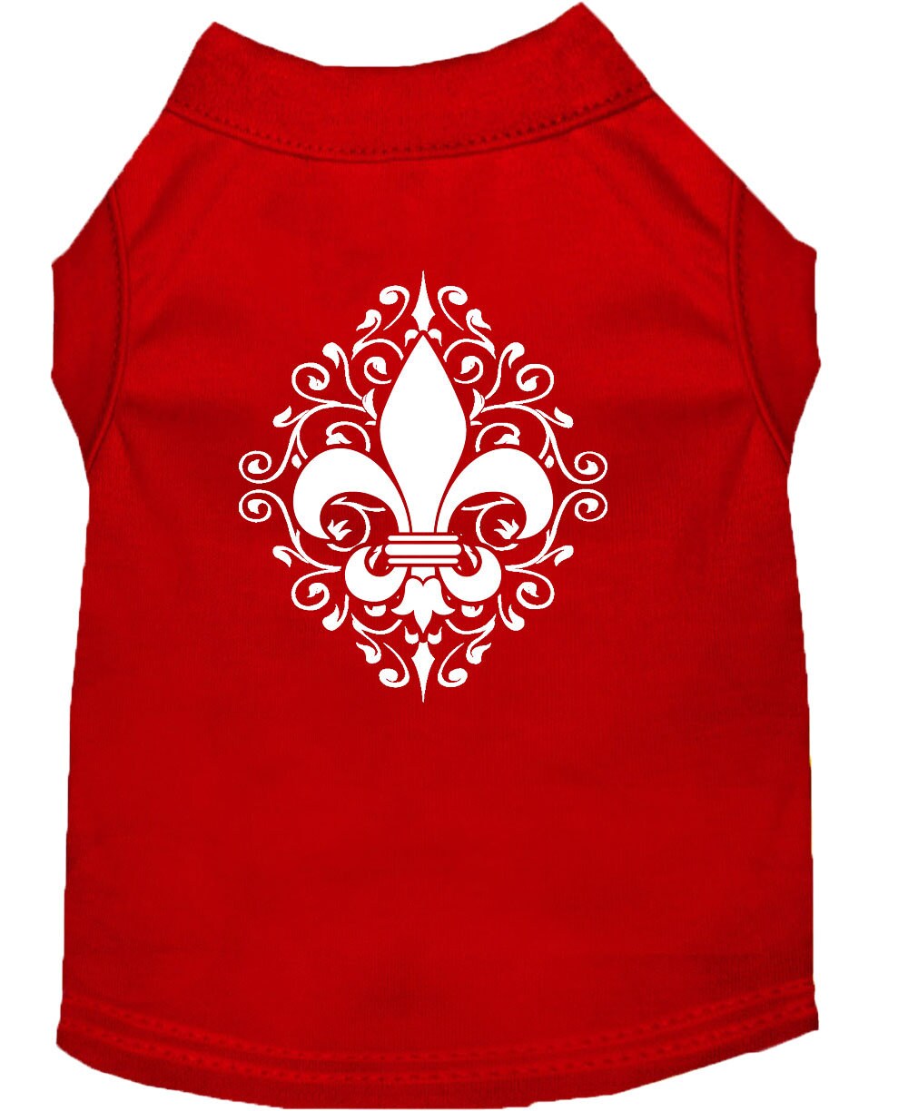 Pet Shirt "Henna Fleur De Lis" Red