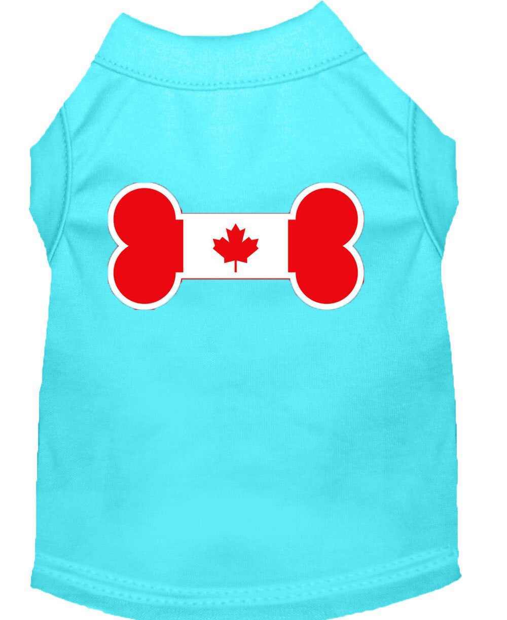 Pet Shirt "Bone Shaped Canadian Flag" Aqua