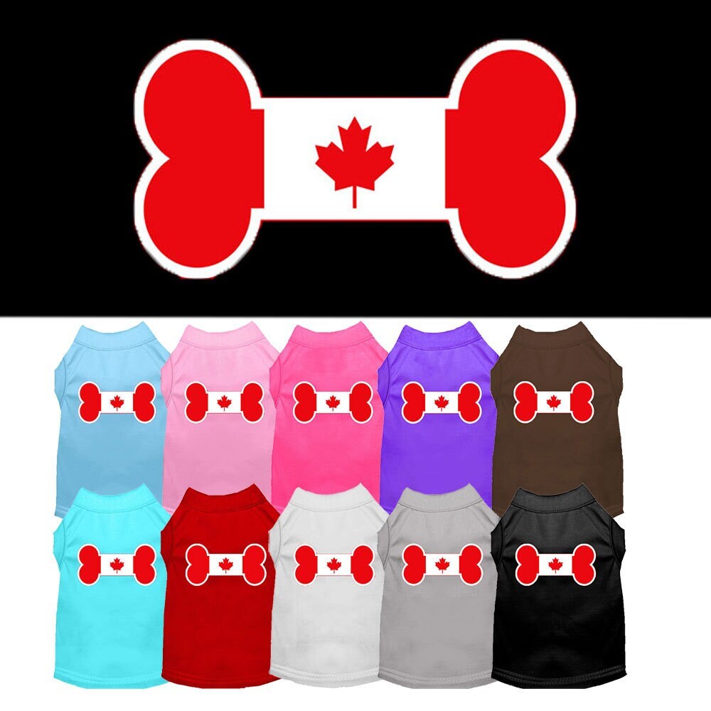 Pet Shirt "Bone Shaped Canadian Flag"