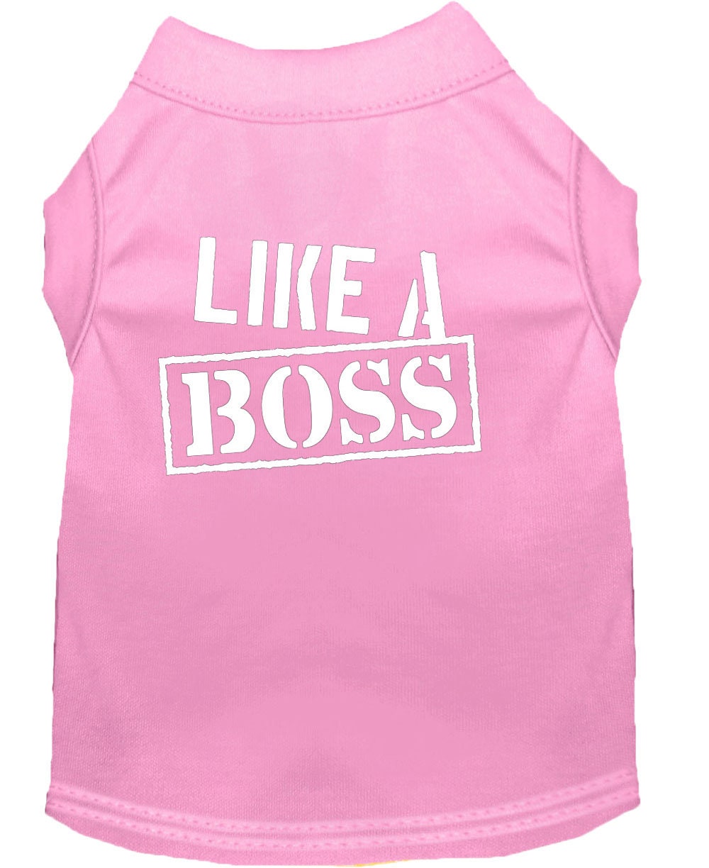 Pet Shirt "Like A Boss" Light Pink