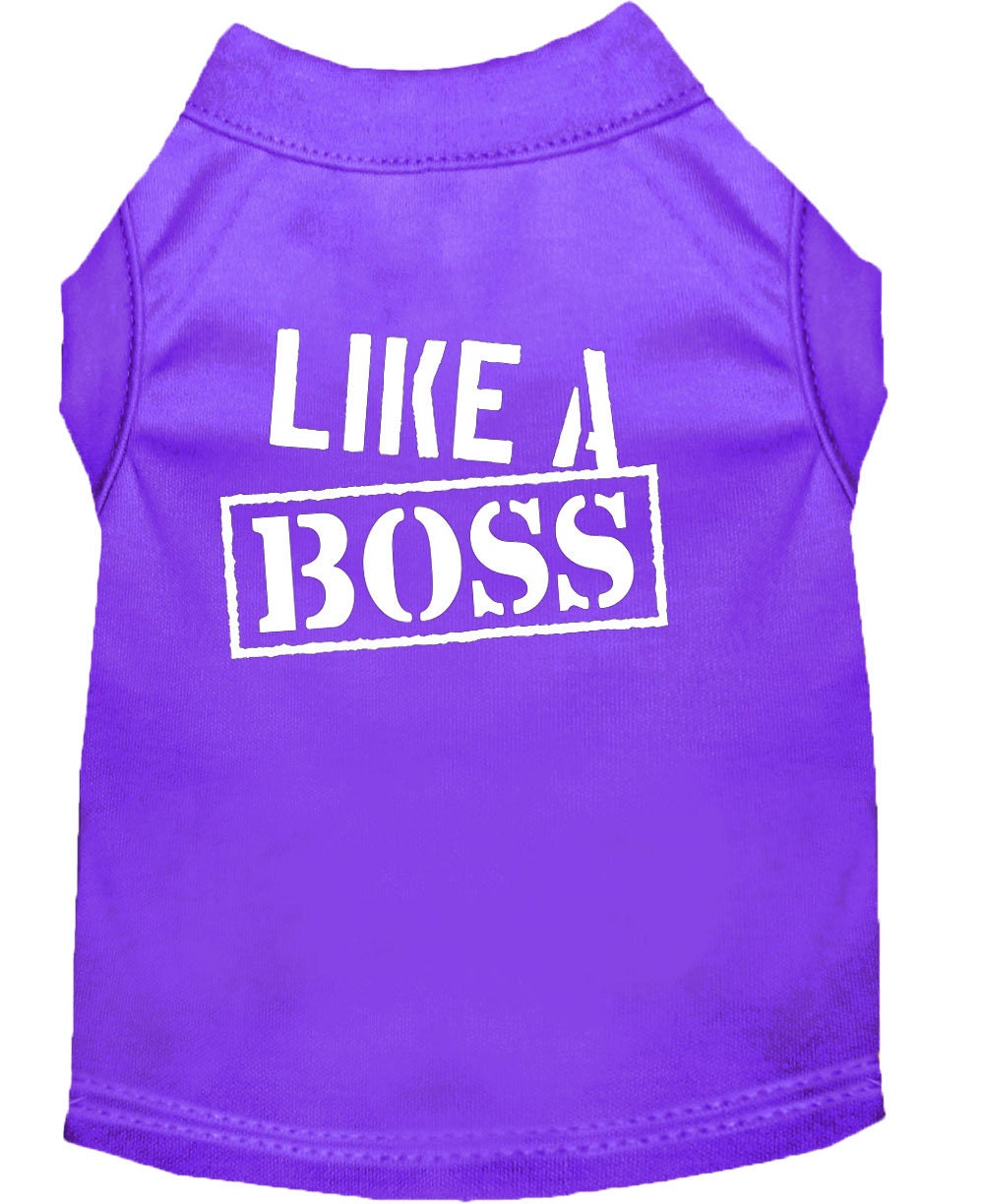 Pet Shirt "Like A Boss" Purple