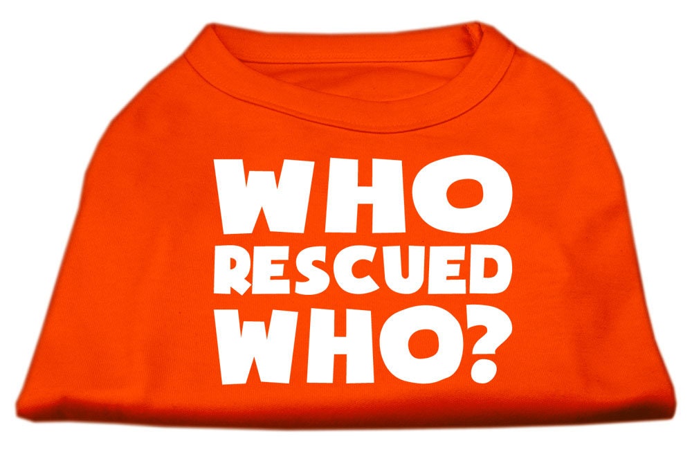Pet Shirt "Who Rescued Who?" Orange