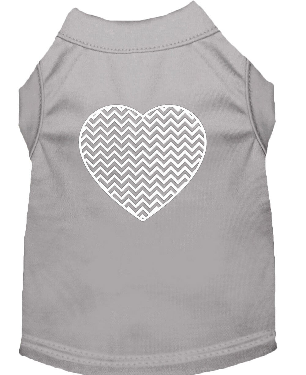 Pet Shirt "Chevron Heart" Gray