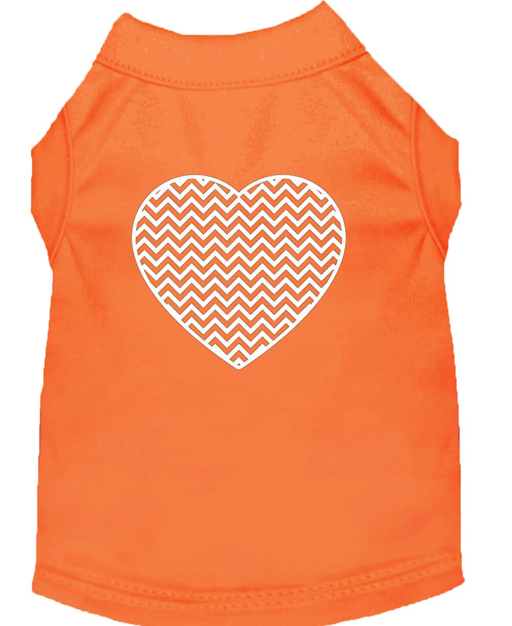 Pet Shirt "Chevron Heart" Orange