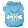 Pet Hoodie "This Is What Awesome Looks Like" Baby Blue