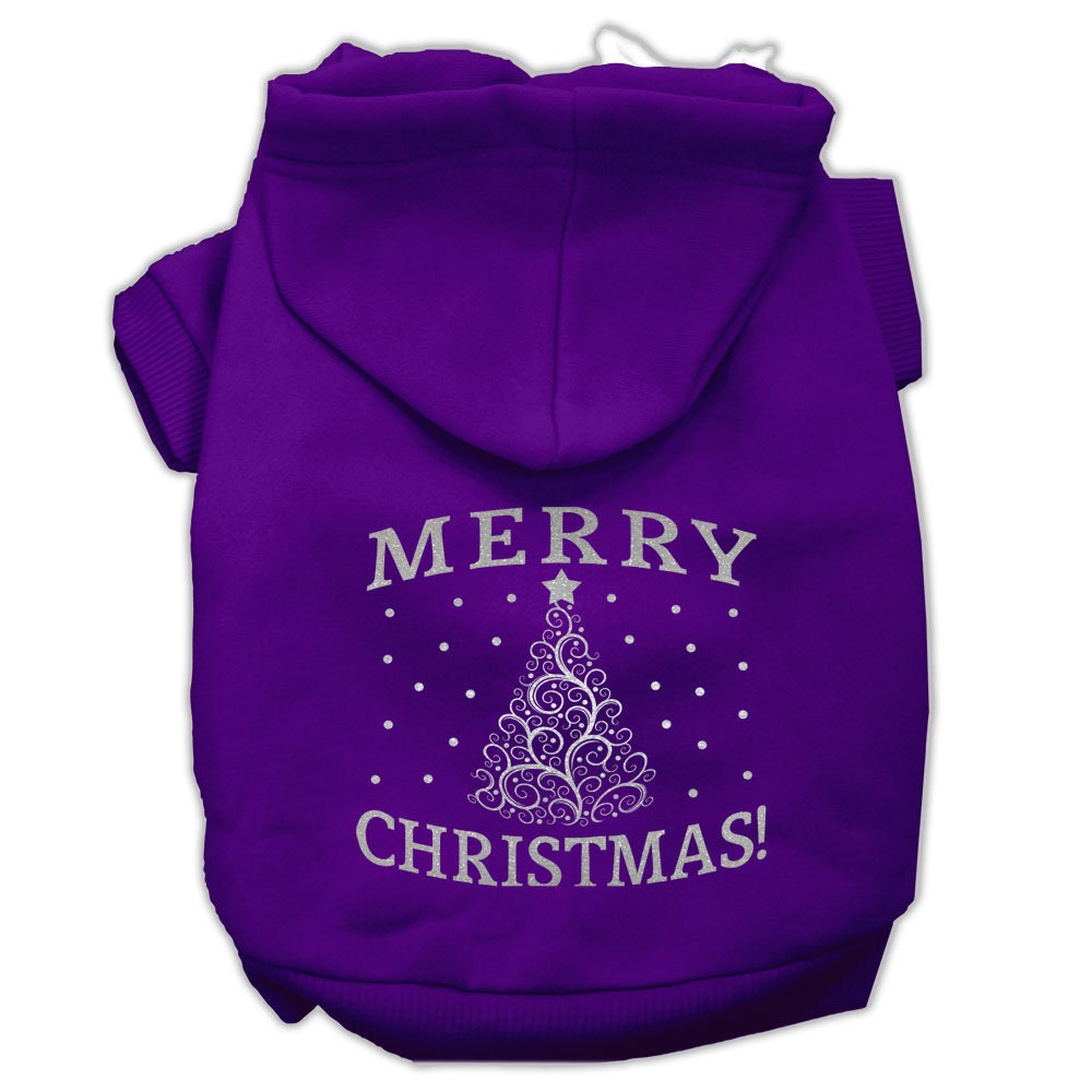 Christmas Pet Hoodie Screen Printed, "Shimmer Christmas Tree"
