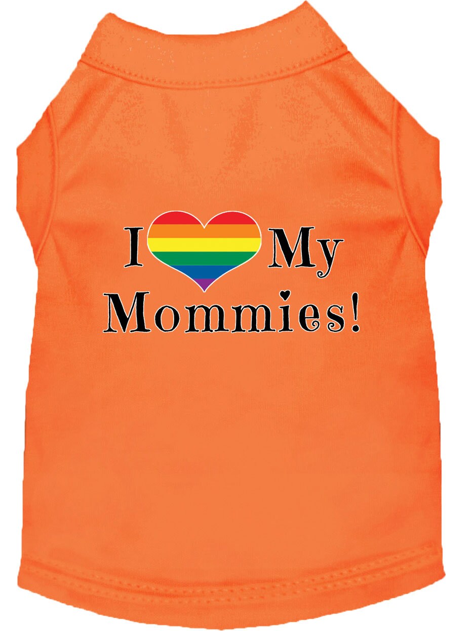 Pet Shirt "I Heart My Mommies" Orange