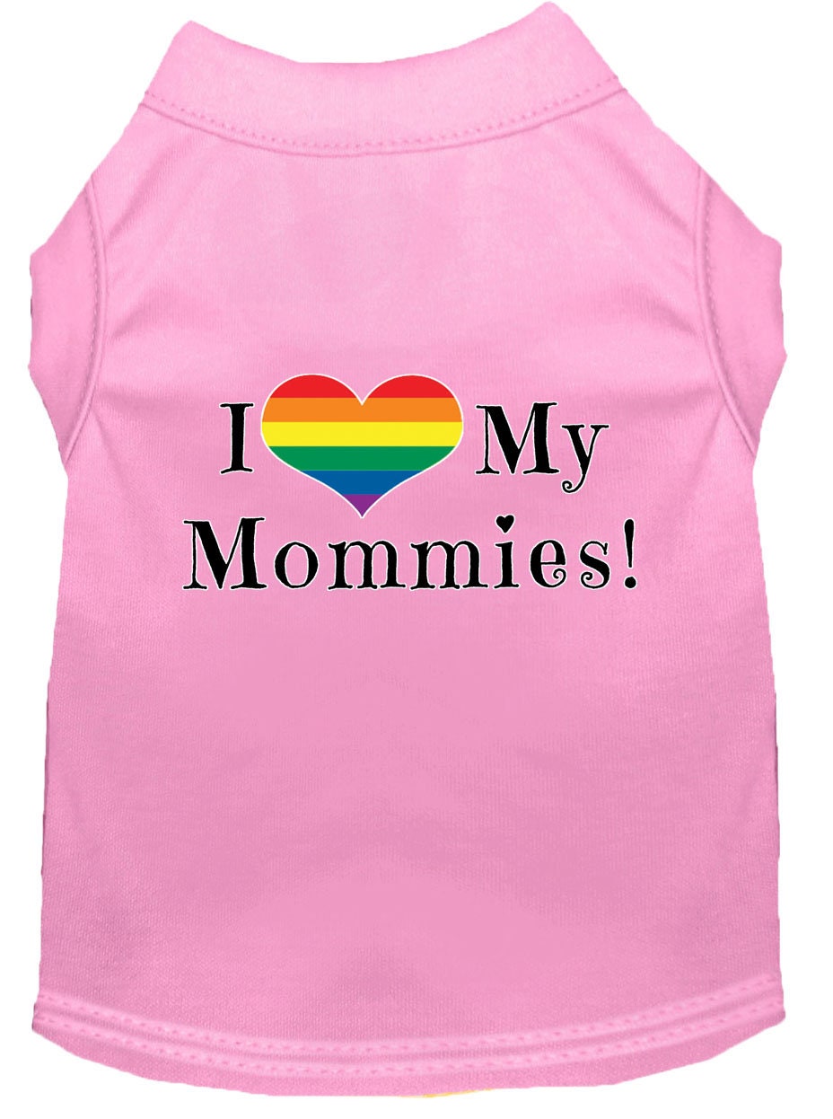 Pet Shirt "I Heart My Mommies" Light Pink