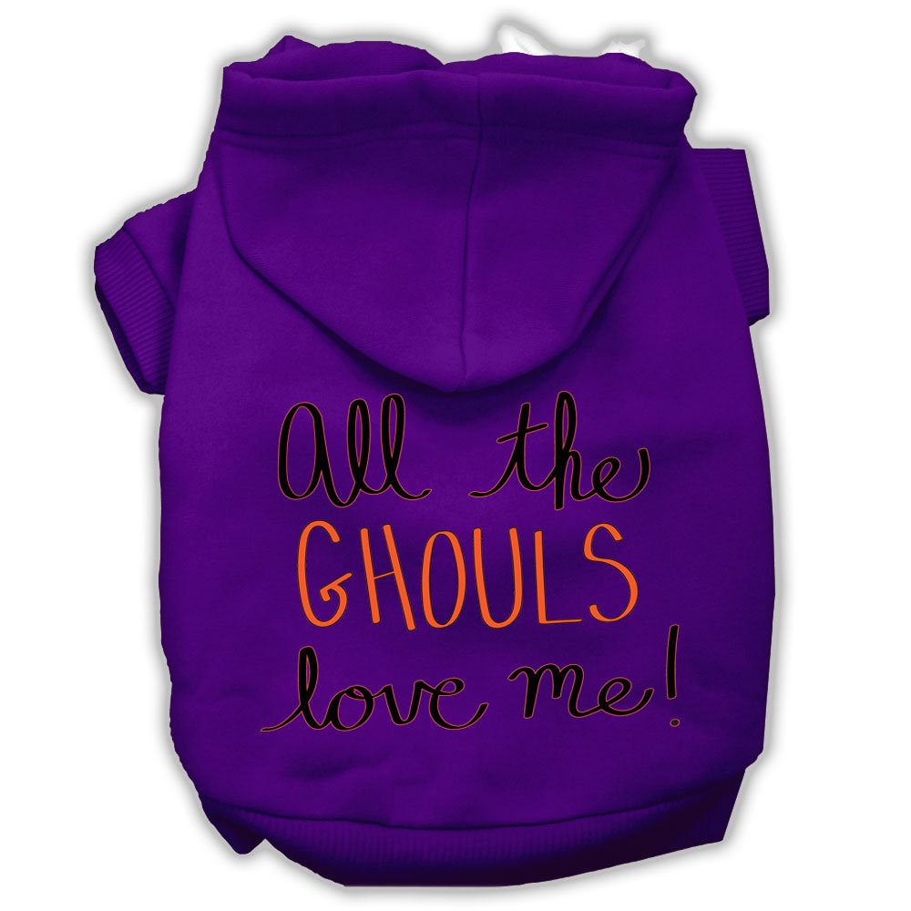 Halloween Pet Hoodie "All The Ghouls Love Me" Purple