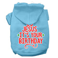 Christmas Pet Hoodie "Go Jesus, It's Your Birthday" Baby Blue