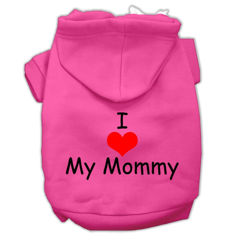 Pet Hoodie "I Love My Mommy" Bright Pink