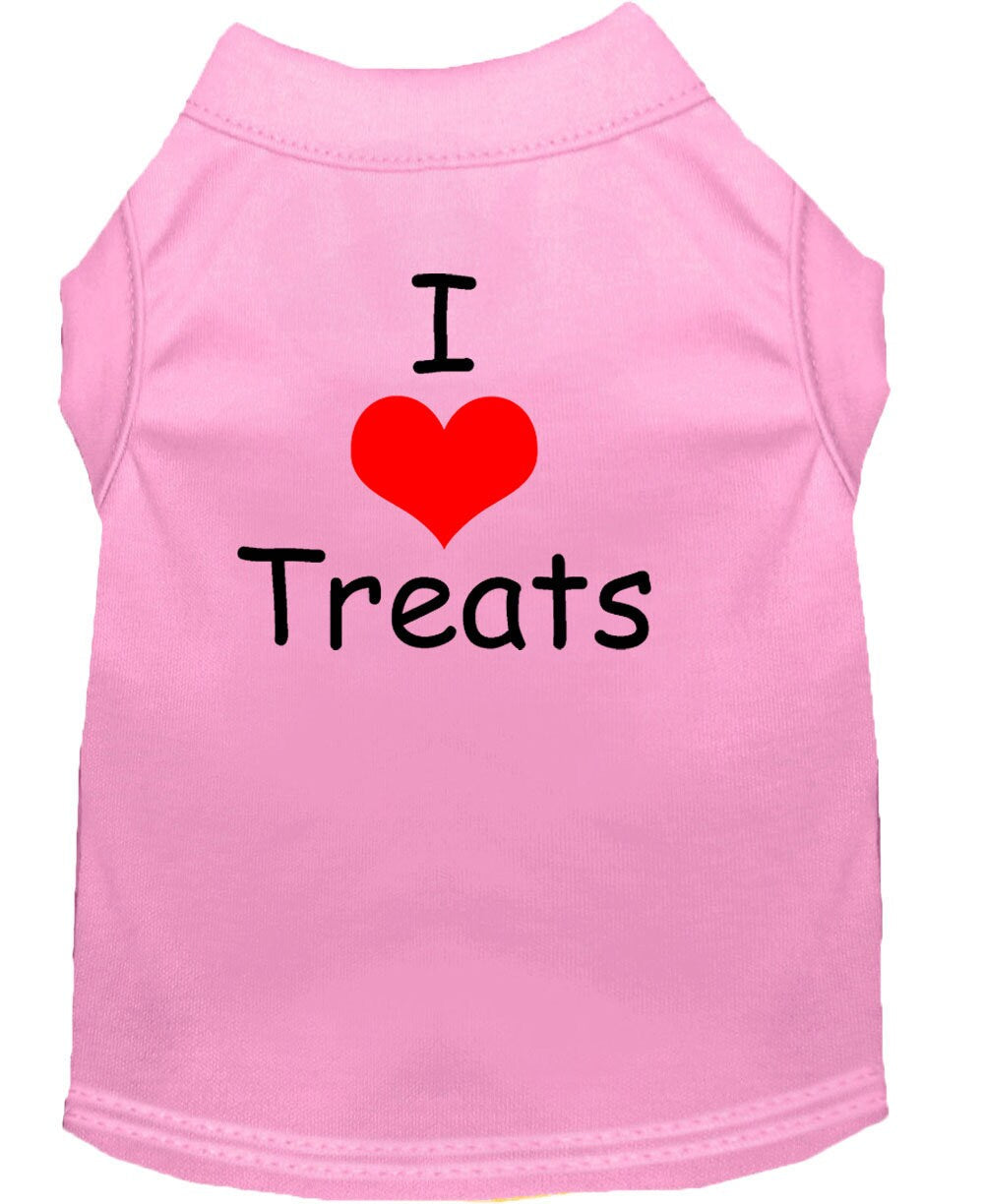 Pet Shirt "I Love Treats" Light Pink