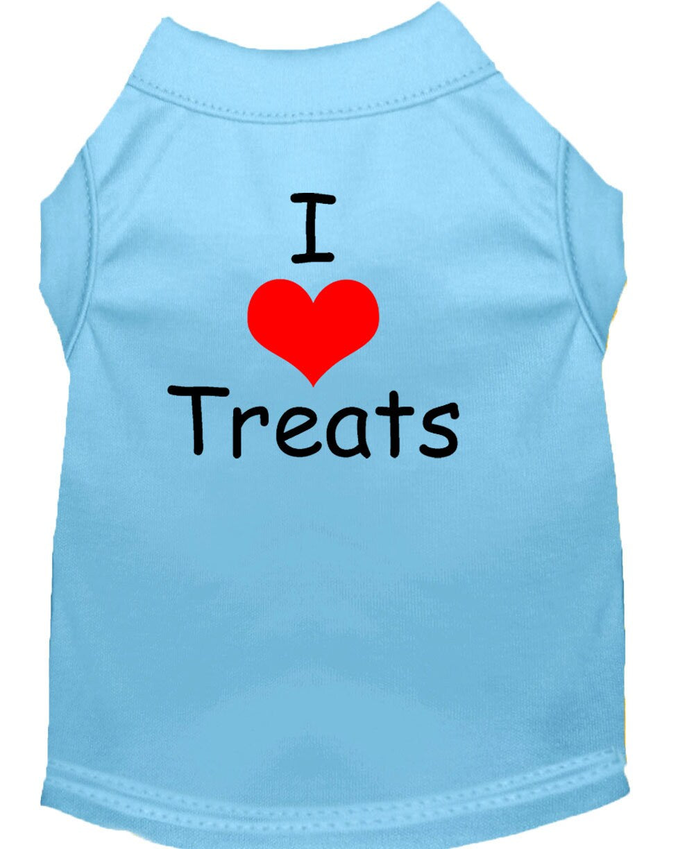 Pet Shirt "I Love Treats" Baby Blue