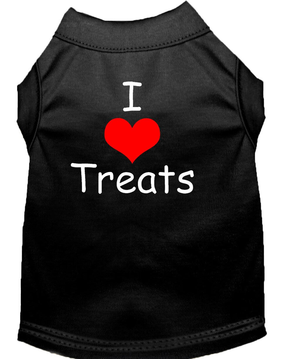 Pet Shirt "I Love Treats" Black