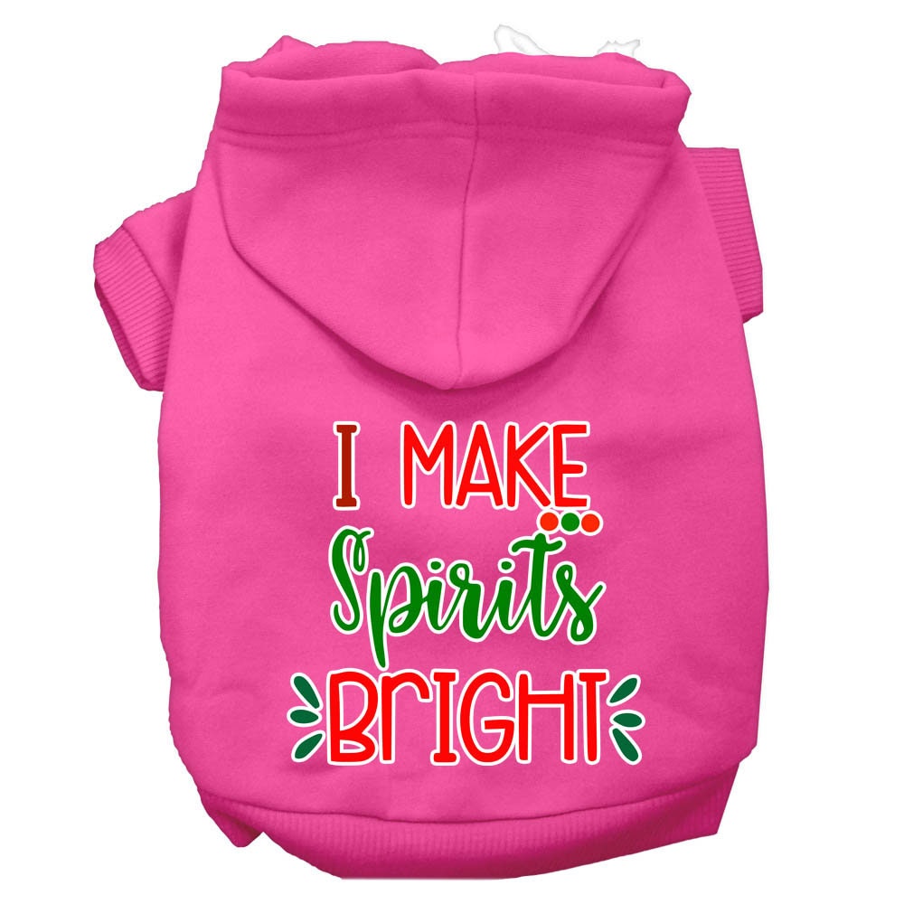 Christmas Pet Hoodie Screen Printed, "I Make Spirits Bright"