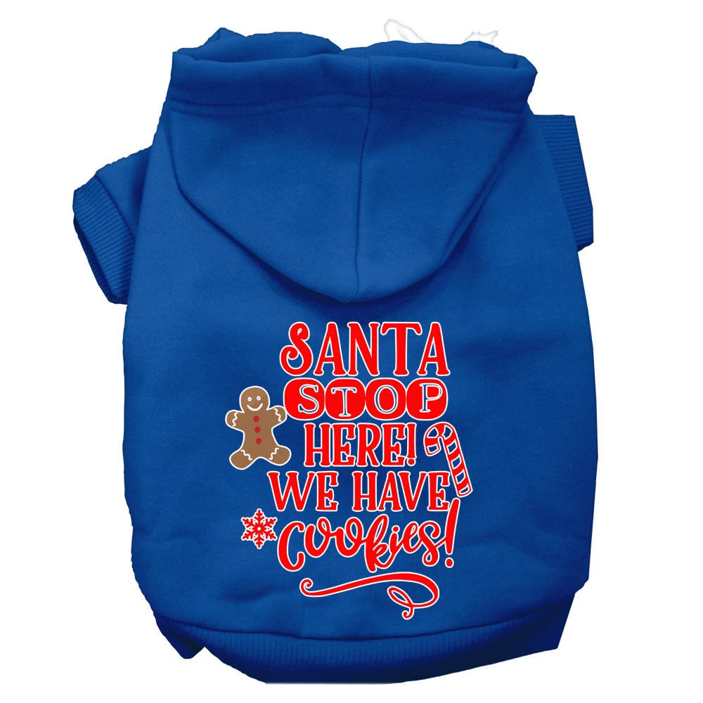 Christmas Pet Hoodie Screen Printed, "Santa Stop Here, We Have Cookies"