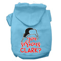 Christmas Pet Hoodie Screen Printed, "You Serious Clark?" Baby Blue