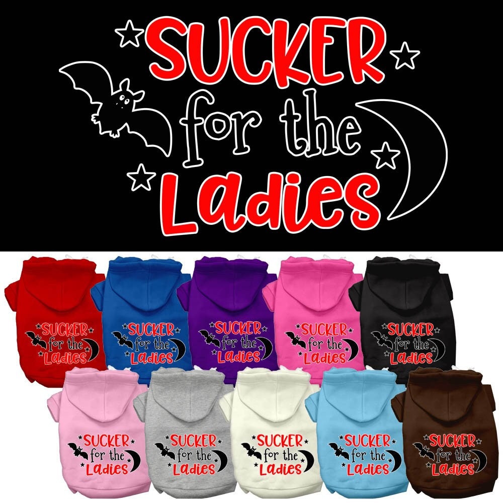 Halloween Pet Hoodie Screen Printed, "Sucker For The Ladies"