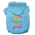 Halloween Pet Hoodie, "Too Cute To Spook Girly Ghost" Baby Blue