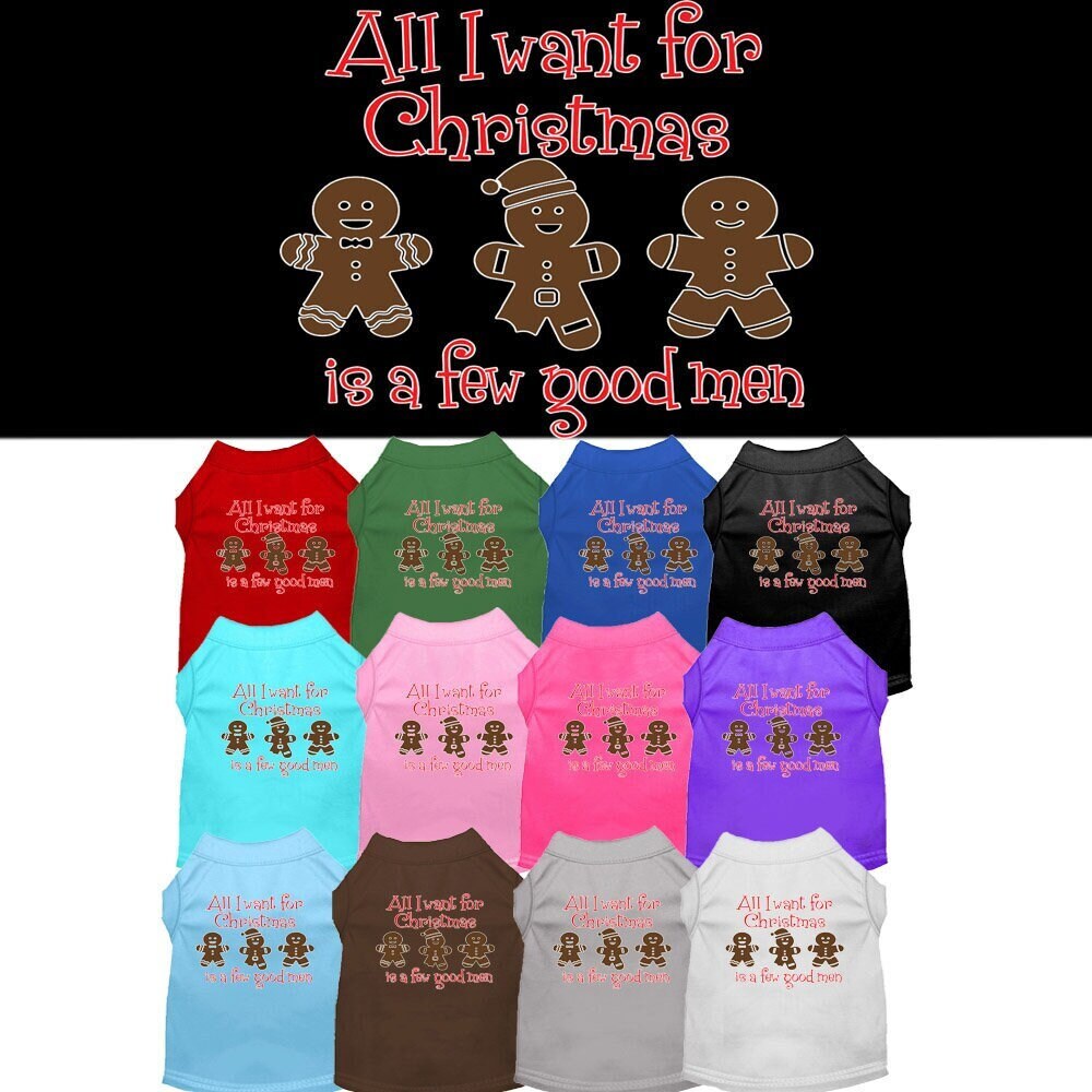 Christmas Pet Shirt "All I Want For Christmas Is A Few Good Men" 3X (25-35 lbs 11.34-15.8kg)