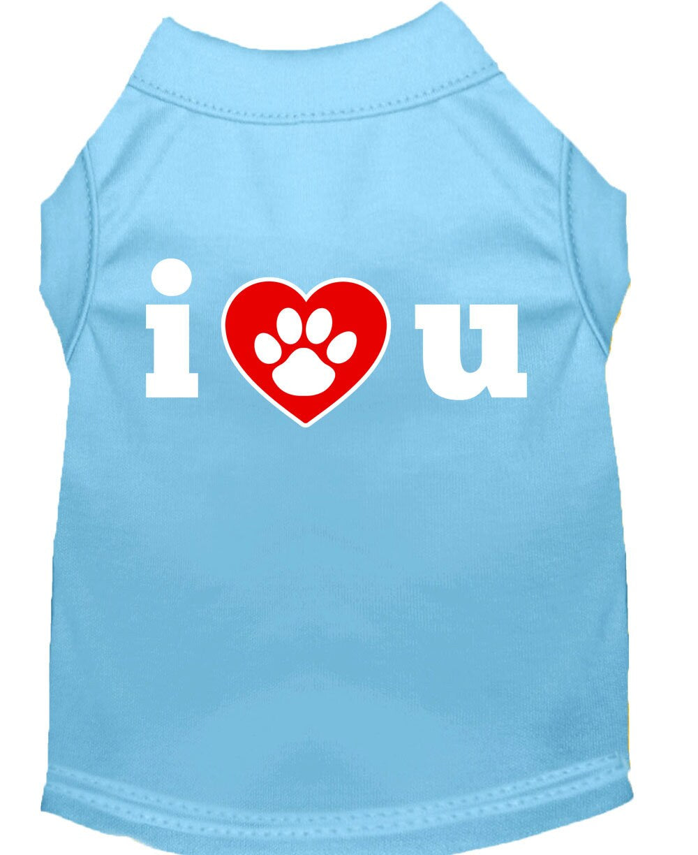 Pet Shirt "I Love You" Baby Blue