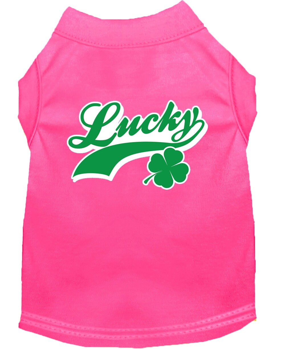 Pet Shirt "Lucky Swoosh" Bright Pink