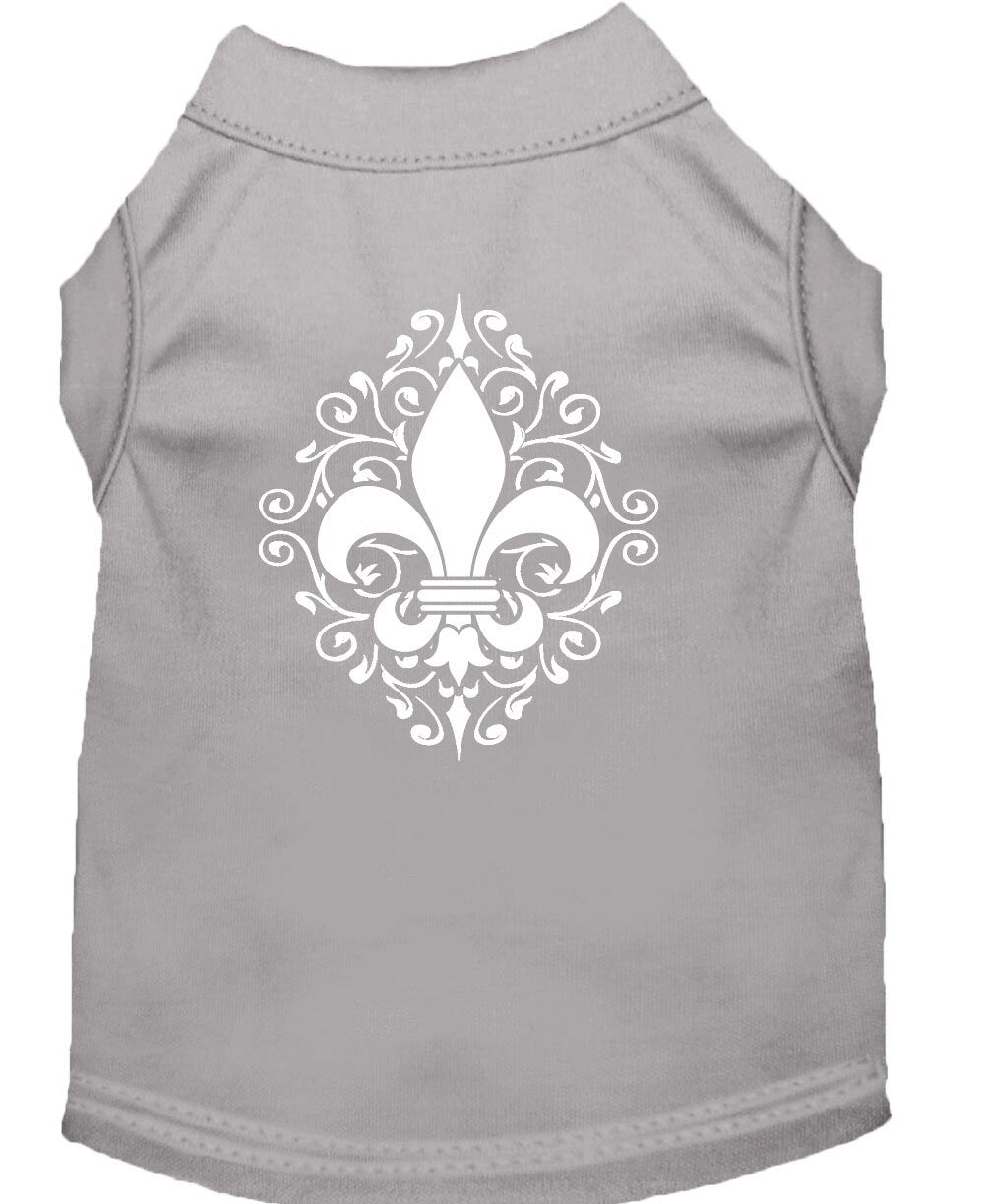 Pet Shirt "Henna Fleur De Lis" Gray