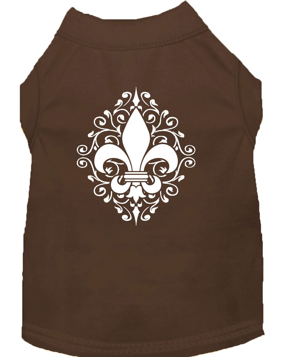 Pet Shirt "Henna Fleur De Lis" Brown