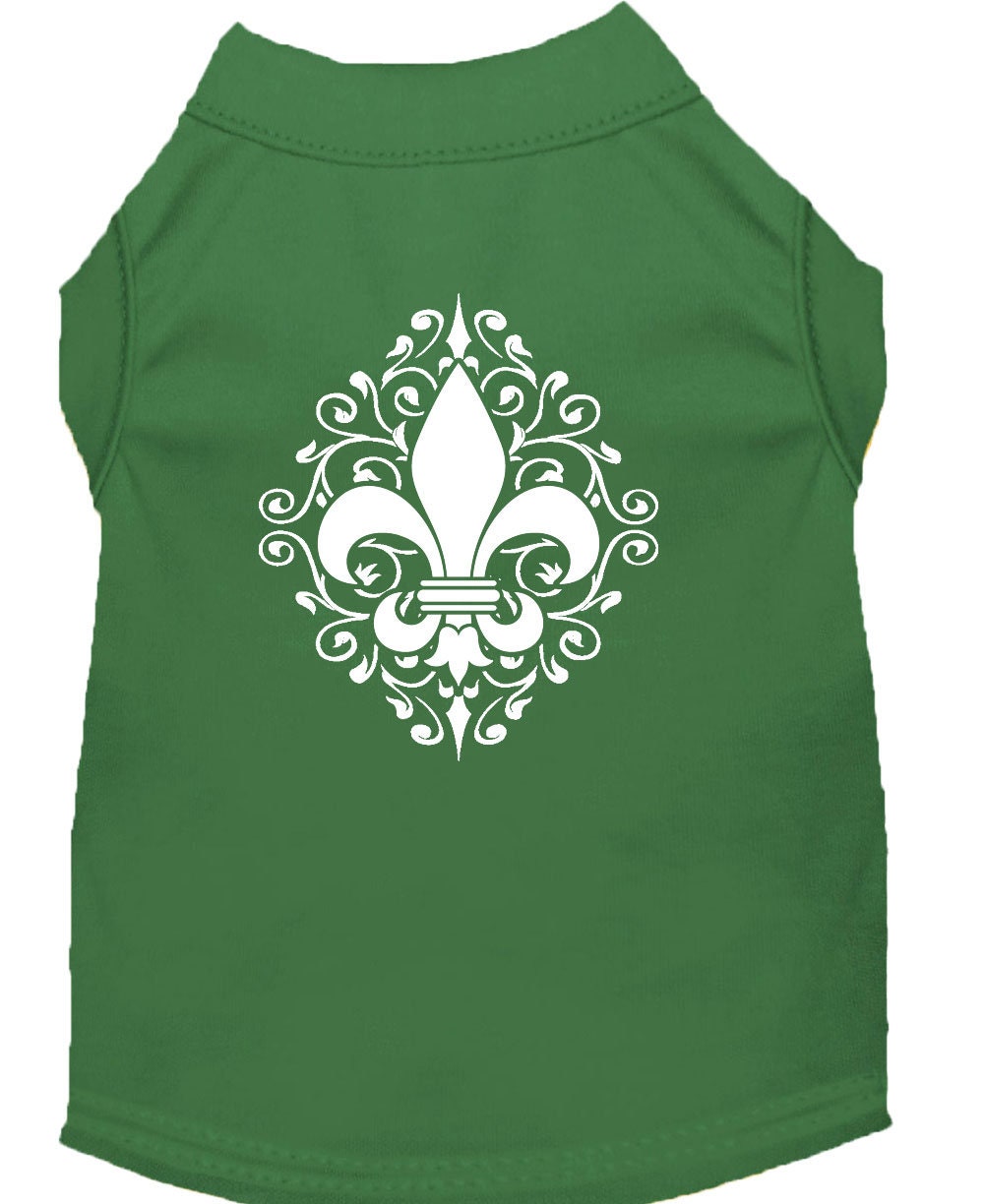 Pet Shirt "Henna Fleur De Lis" Emerald Green