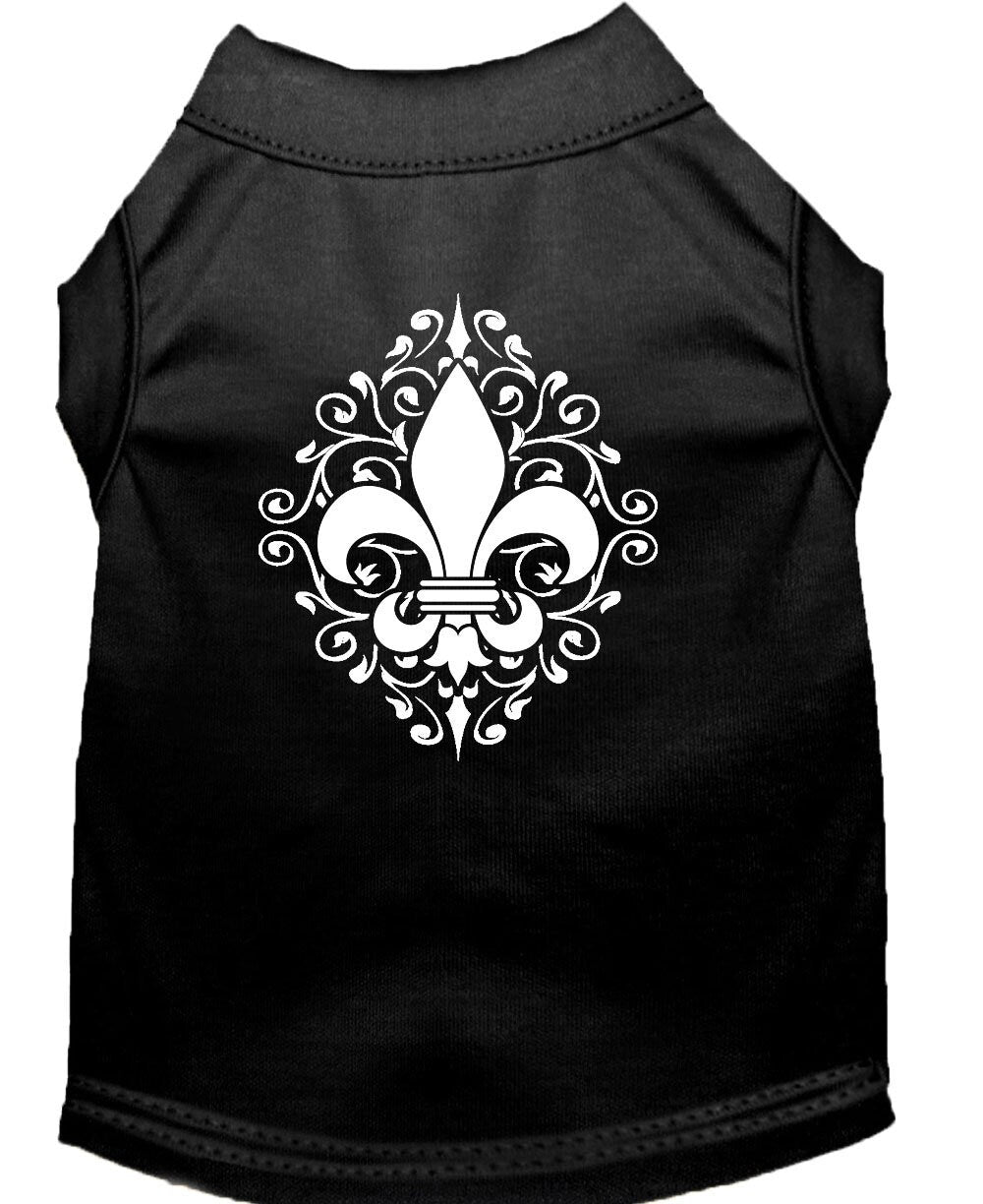Pet Shirt "Henna Fleur De Lis" Black