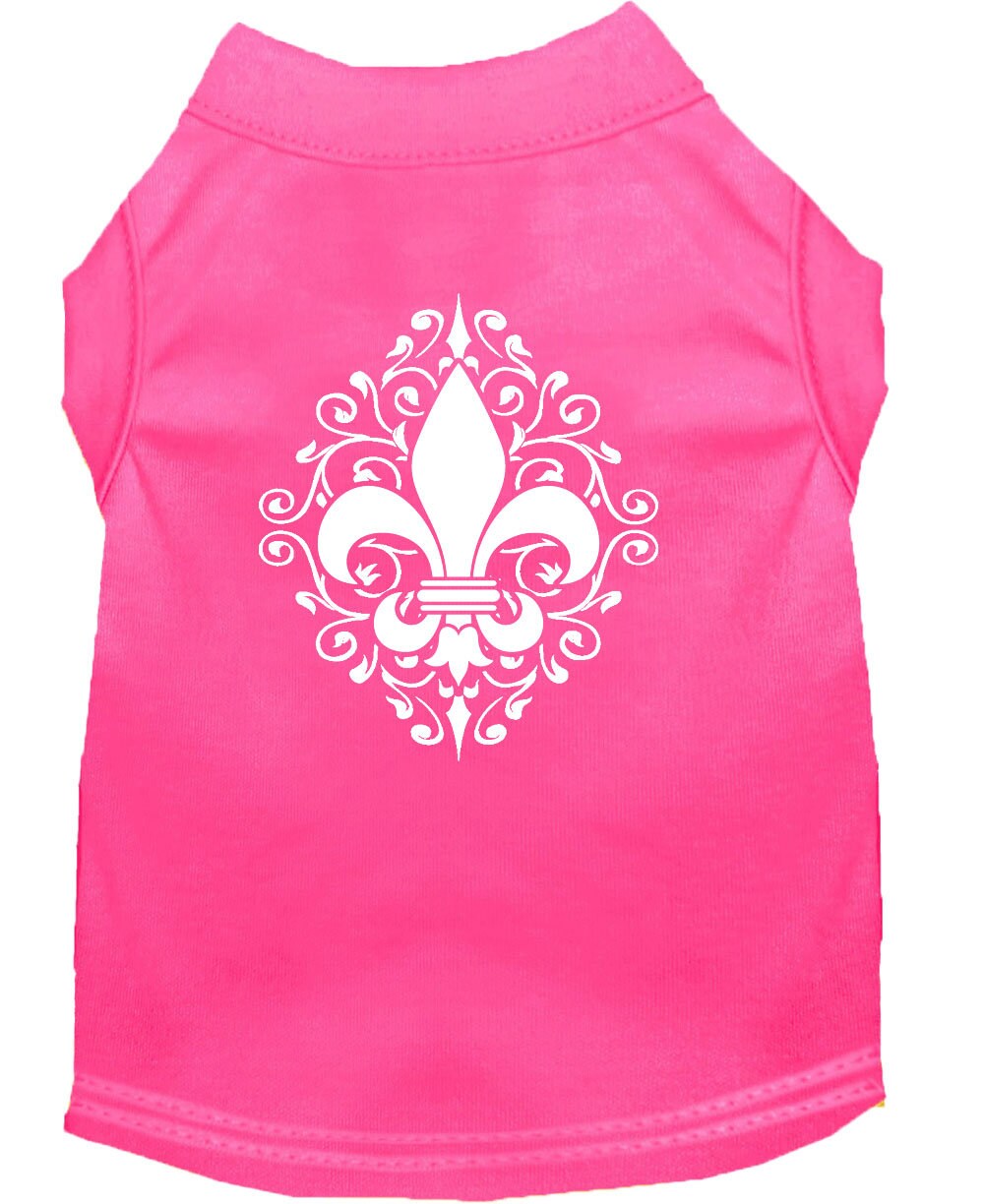 Pet Shirt "Henna Fleur De Lis" Bright Pink