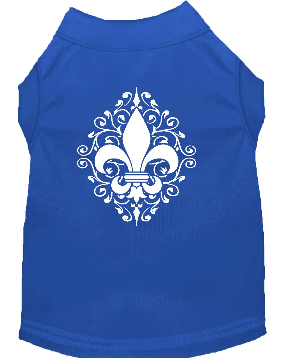 Pet Shirt "Henna Fleur De Lis" Blue