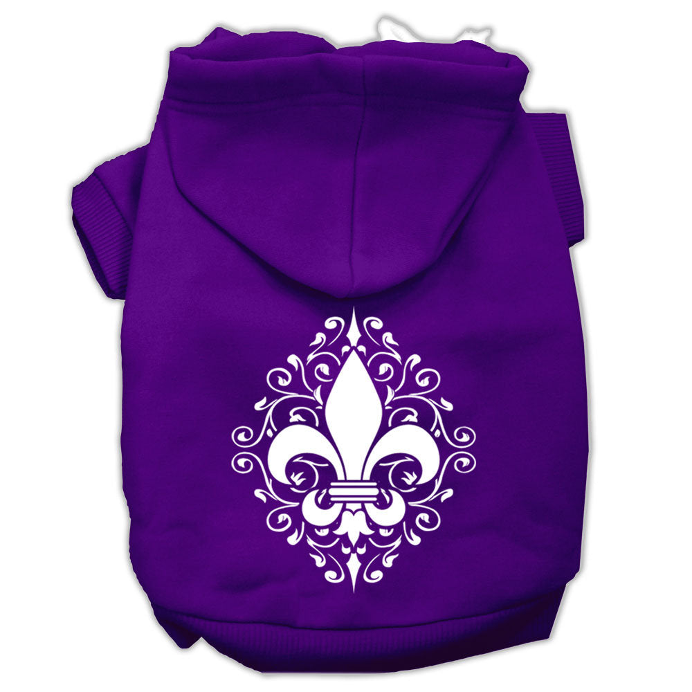 Pet Hoodie "Henna Fleur De Lis" Purple
