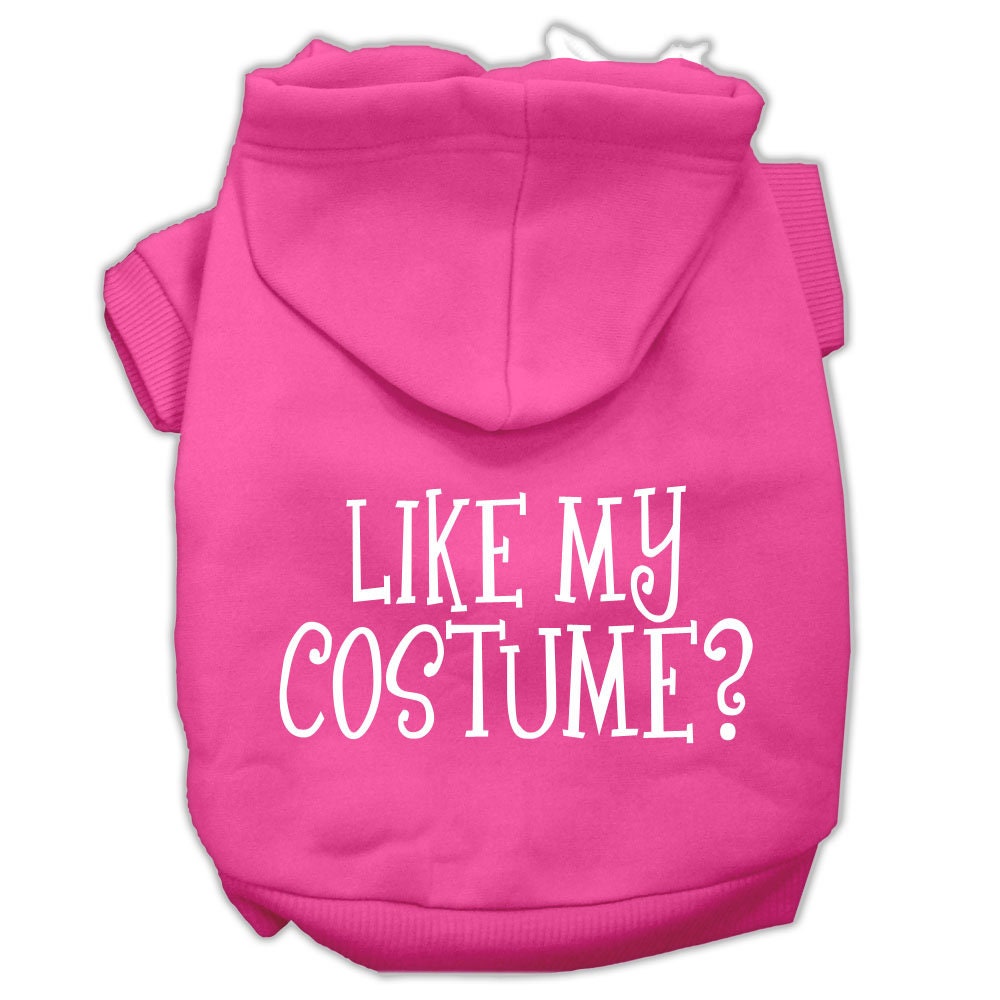 Halloween Pet Hoodie, "Like My Costume?" Bright Pink