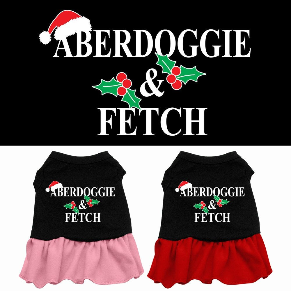 Christmas Pet Dress Screen Printed, "Aberdoggie Christmas"